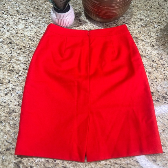 J Crew Coral Orange Wool Blend Pencil Skirt 2 - Picture 6 of 9